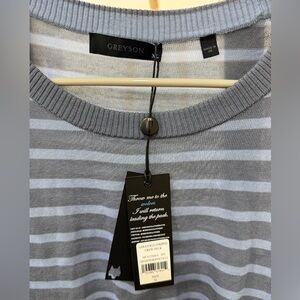Greyson Men's Crewneck Sweater - Light Blue Stripes